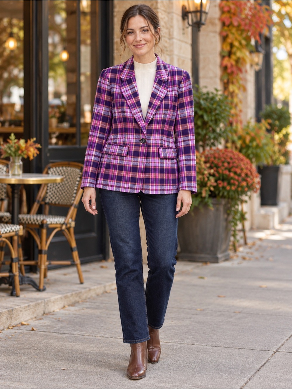 NWT Maeve Plaid Women's Blazer Jacket